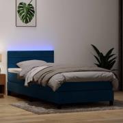 vidaXL Ramsäng med madrass mörkblå 80x220 cm sammet