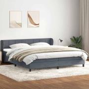 vidaXL Resårsäng med madrasser mörkgrå 200x210 cm sammet