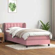 vidaXL Ramsäng med madrass rosa 100x210 cm sammet