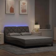 vidaXL Bed Frame with LED without Mattress Taupe 120x200 cm Fabric