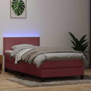 vidaXL Ramsäng med madrass rosa 80x220 cm sammet