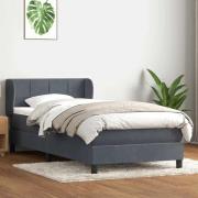 vidaXL Ramsäng med madrass mörkgrå 80x220 cm sammet