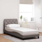 vidaXL Sängram utan madrass Taupe 80x200cm tyg