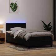 vidaXL Ramsäng med madrass svart 90x210 cm sammet