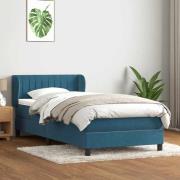 vidaXL Ramsäng med madrass mörkblå 100x210 cm sammet