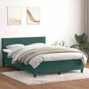 vidaXL Ramsäng med madrass mörkgrön 160x220 cm sammet