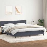 vidaXL Ramsäng med madrass mörkgrå 200x210 cm sammet