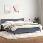 vidaXL Ramsäng med madrass mörkgrå 200x210 cm sammet
