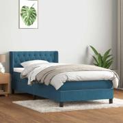 vidaXL Ramsäng med madrass mörkblå 100x210 cm sammet