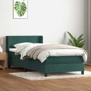 vidaXL Ramsäng med madrass mörkgrön 80x220 cm sammet