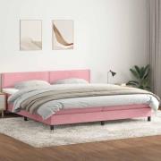 vidaXL Ramsäng med madrass rosa 200x210 cm sammet