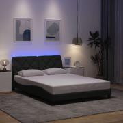 vidaXL Bed Frame with LED without Mattress Dark Grey 140x200 cm Fabric