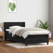 vidaXL Ramsäng med madrass svart 90x210 cm sammet