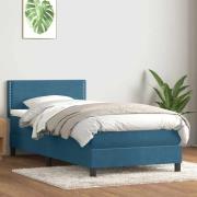 vidaXL Ramsäng med madrass mörkblå 100x210 cm sammet