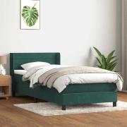 vidaXL Ramsäng med madrass mörkgrön 80x210 cm sammet