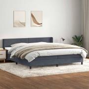vidaXL Ramsäng med madrass mörkgrå 200x210 cm sammet