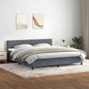 vidaXL Ramsäng med madrass mörkgrå 200x210 cm sammet