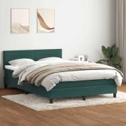 vidaXL Ramsäng med madrass mörkgrönt 140x210 cm sammet