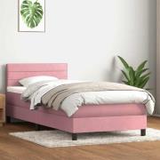 vidaXL Ramsäng med madrass rosa 80x220 cm sammet