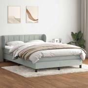 vidaXL Ramsäng med madrass ljusgrå 140x220 cm sammet