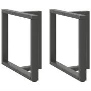 vidaXL Matbordsben T-formad 2 st antracit 80x35x(72-73) cm stål