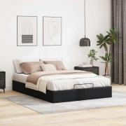 vidaXL Ottoman sängram utan madrass svart 140x190 cm konstläder