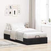 vidaXL Ottoman sängram utan madrass svart 90x200 cm tyg