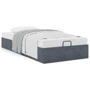 vidaXL Ottoman sängram utan madrass mörkgrå 80x200 cm sammet