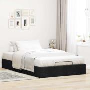 vidaXL Ottoman sängram utan madrass svart 120x190 cm tyg