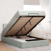 vidaXL Ottoman sängram med madrass ljusgrå 120x200 cm sammet