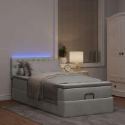 vidaXL Ottoman sängram med madrass ljusgrå 90x200 cm sammet