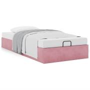 vidaXL Ottoman sängram utan madrass rosa 100x200 cm sammet