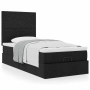 vidaXL Ottoman säng med madrass svart 90x200 cm tyg