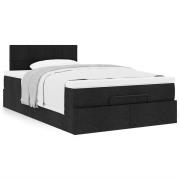 vidaXL Ottoman säng med madrass svart 120x200 cm tyg