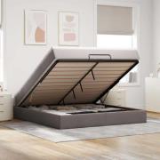 vidaXL Ottoman sängram med madrass taupe 160x200 cm tyg