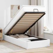 vidaXL Ottoman sängram med madrass vit 90x200 cm konstläder