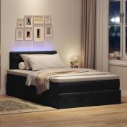 vidaXL Ottoman sängram med madrass svart 120x200 cm sammet
