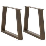 vidaXL Matbordsben V-formade 2 st naturstål 50x(42-43,3) cm stål