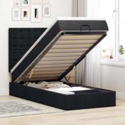 vidaXL Ottoman sängram med madrass svart 90x190 cm tyg