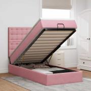 vidaXL Ottoman sängram med madrasser rosa 100x200 cm sammet