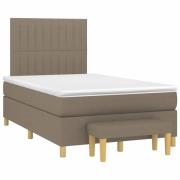 vidaXL Ramsäng med madrass taupe 120x190 cm tyg