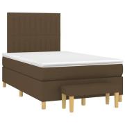 vidaXL Ramsäng med madrass mörkbrun 120x190 cm tyg