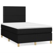 vidaXL Ramsäng med madrass & LED svart 120x190 cm tyg