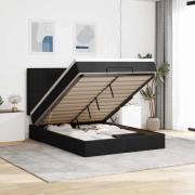 vidaXL Ottoman sängram med madrass svart 140x200 cm tyg