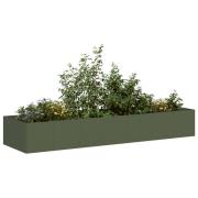 vidaXL Planteringskärl olivgrön 280x80x40 cm stål