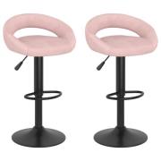 vidaXL Barstolar 2 st rosa sammet