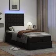vidaXL Ottoman sängram med madrass svart 100x200 cm konstläder