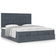 vidaXL Ottoman sängram med madrasser mörkgrå 180x200 cm sammet