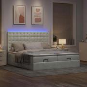 vidaXL Ottoman sängram med madrasser ljusgrå 180x200 cm sammet