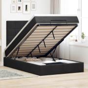vidaXL Ottoman sängram med madrasser svart 120x200 cm sammet